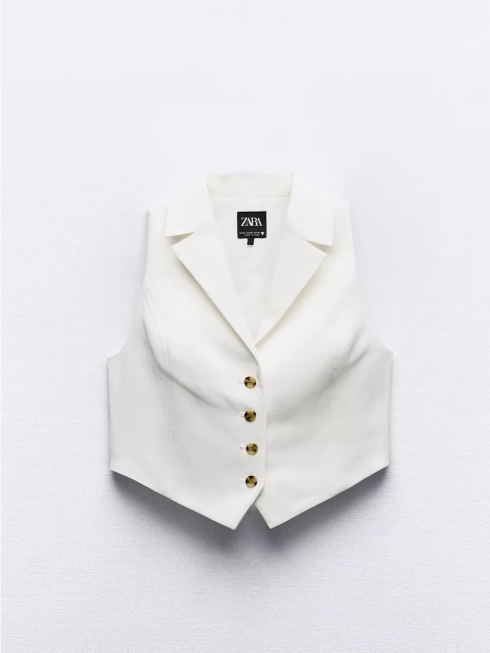 ZARA White Cut Out Tailored Button Vest NWT!